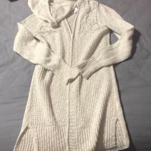 Justice long hooded cardigan